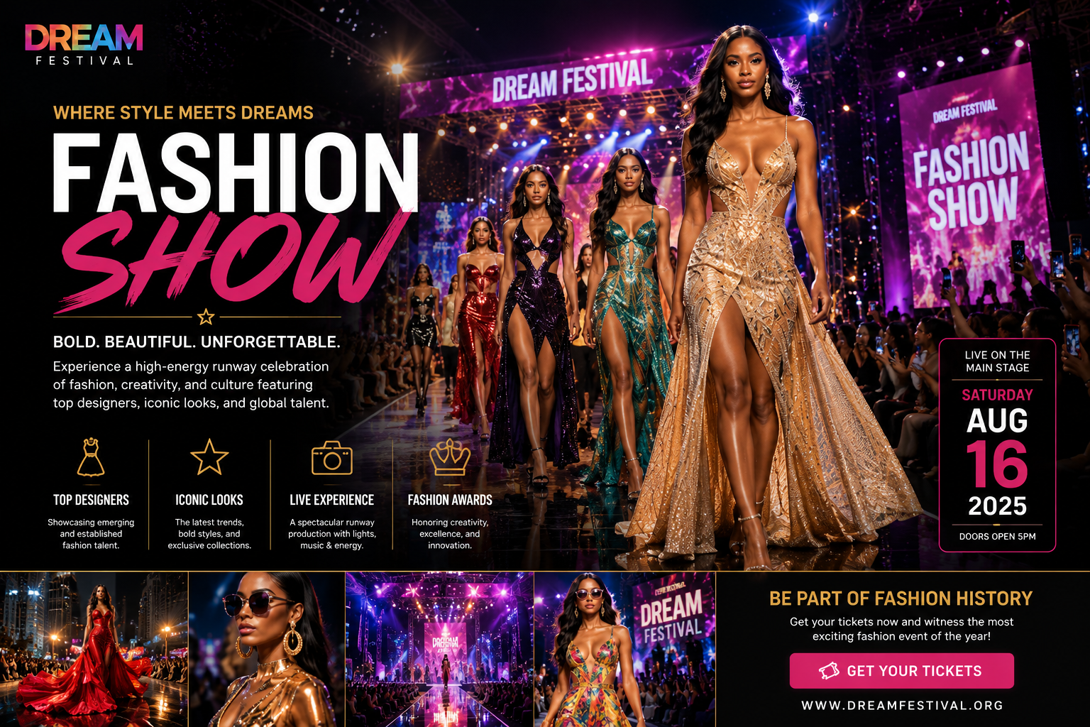 Dream Festival Fashion Show promotional banner