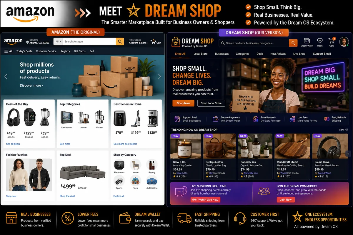 Think Amazon compared with Dream Shop