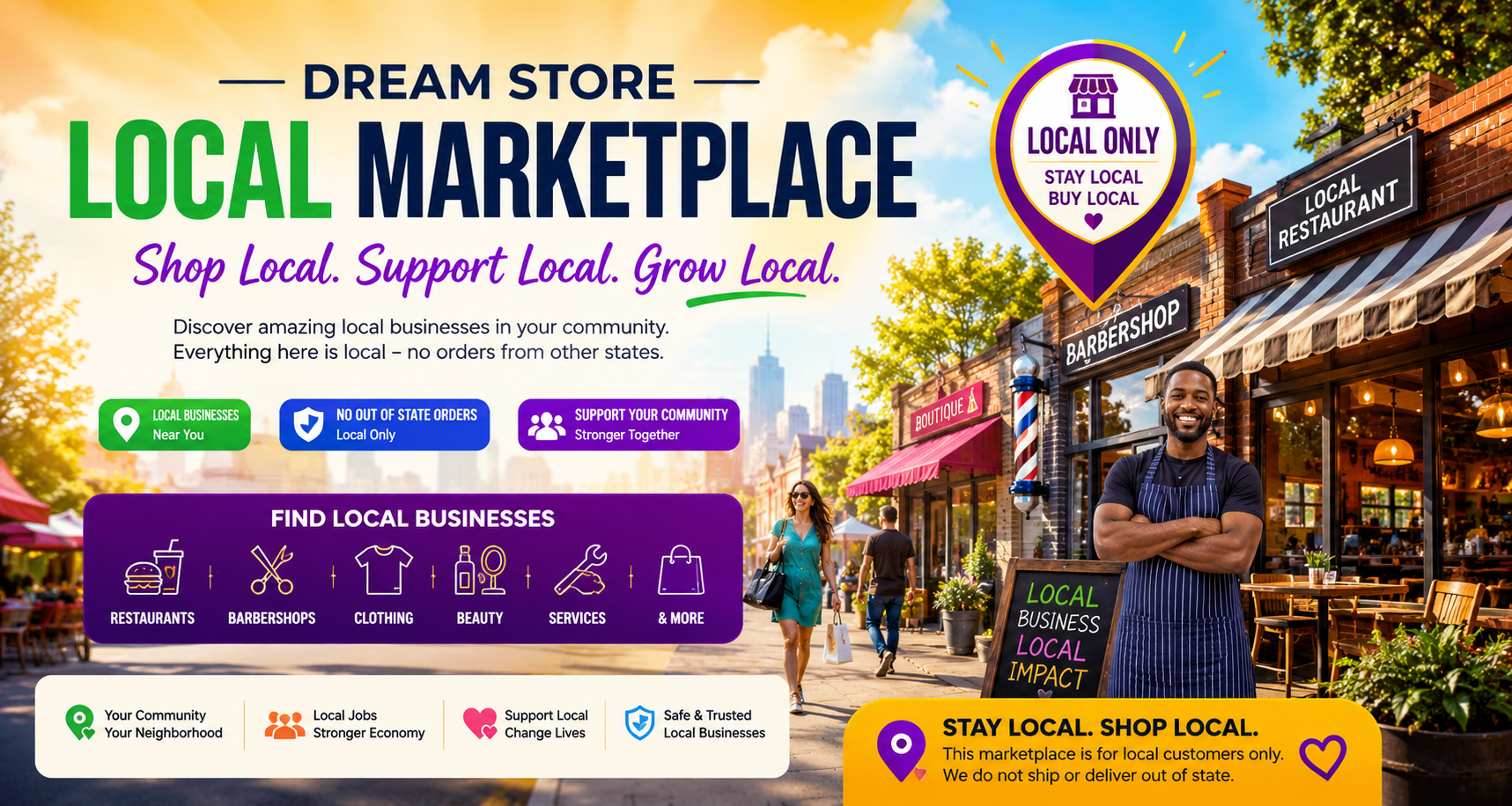 Dream Store local marketplace hero